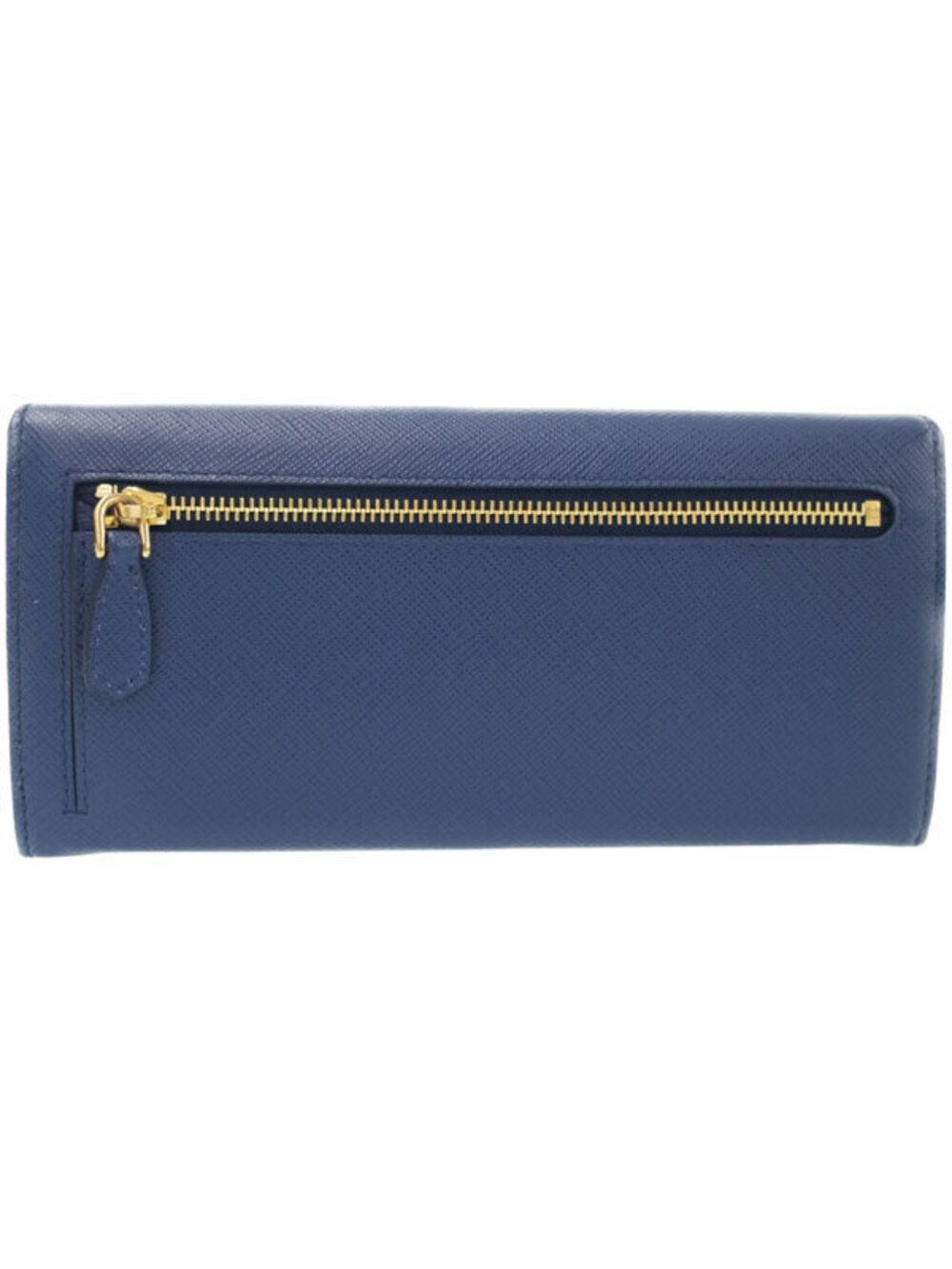 Prada Long Saffiano fold Bi Leather Wallet Black